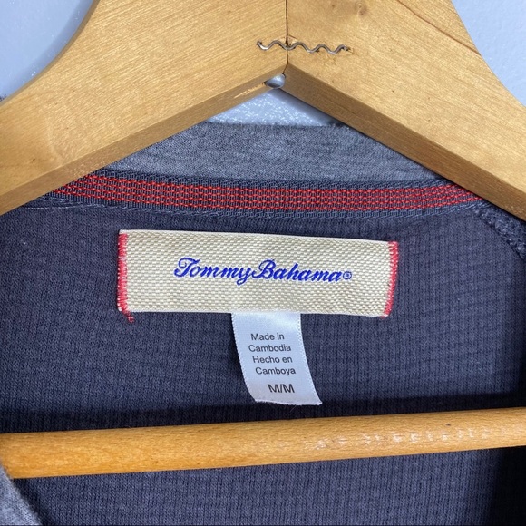 TOMMY BAHAMA Gray Waffle Knit Thermal Long Sleeve - Picture 4 of 5